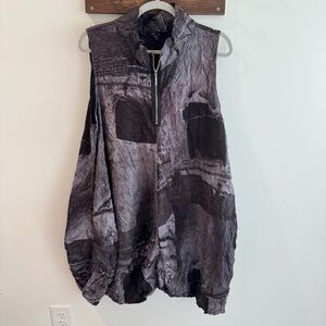 Comfy USA Abstract Sleeveless Cocoon Dress Large